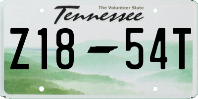 TN license plate Z1854T