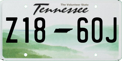 TN license plate Z1860J