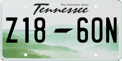 TN license plate Z1860N