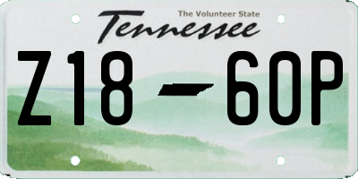 TN license plate Z1860P