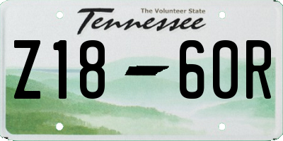 TN license plate Z1860R