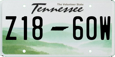 TN license plate Z1860W