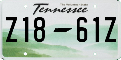 TN license plate Z1861Z