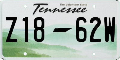 TN license plate Z1862W