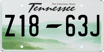 TN license plate Z1863J