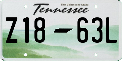 TN license plate Z1863L