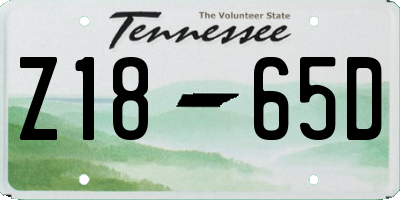 TN license plate Z1865D