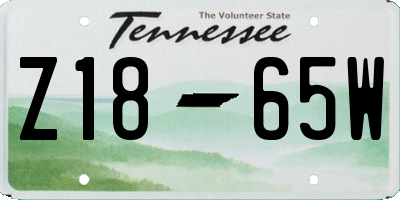 TN license plate Z1865W
