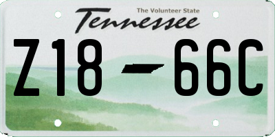 TN license plate Z1866C