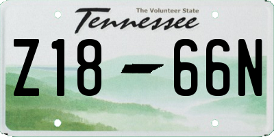 TN license plate Z1866N