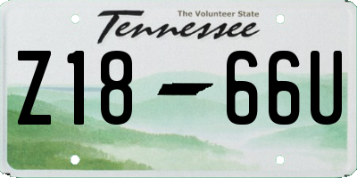 TN license plate Z1866U