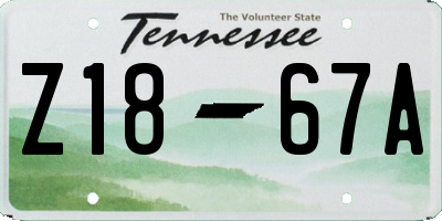 TN license plate Z1867A