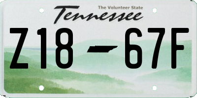 TN license plate Z1867F