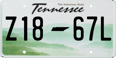 TN license plate Z1867L