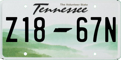TN license plate Z1867N