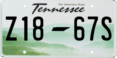 TN license plate Z1867S