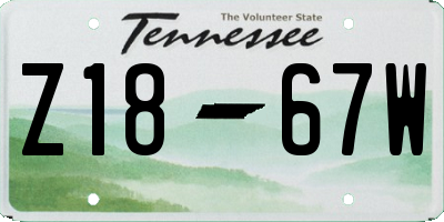 TN license plate Z1867W