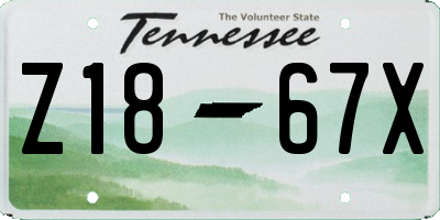 TN license plate Z1867X
