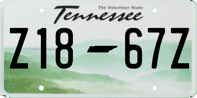 TN license plate Z1867Z