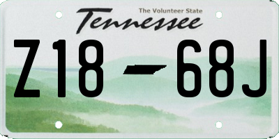 TN license plate Z1868J