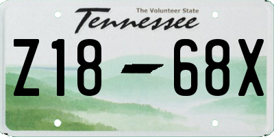 TN license plate Z1868X
