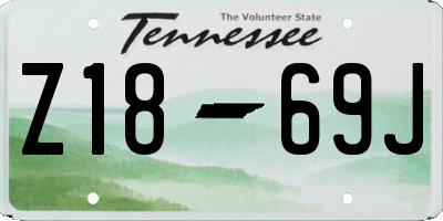TN license plate Z1869J