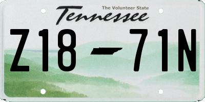 TN license plate Z1871N