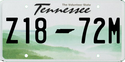 TN license plate Z1872M