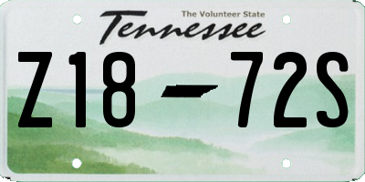 TN license plate Z1872S