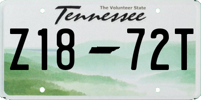 TN license plate Z1872T