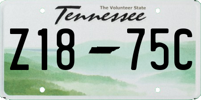 TN license plate Z1875C