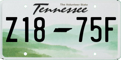 TN license plate Z1875F