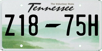 TN license plate Z1875H