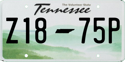 TN license plate Z1875P