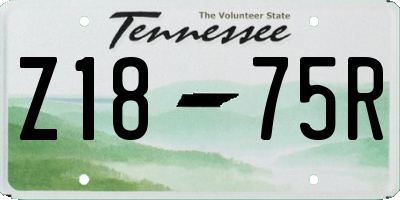 TN license plate Z1875R
