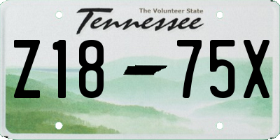 TN license plate Z1875X