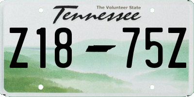 TN license plate Z1875Z