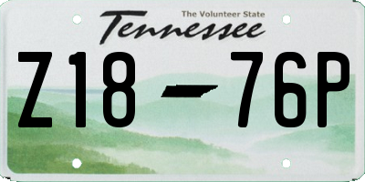 TN license plate Z1876P