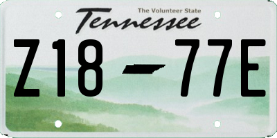 TN license plate Z1877E