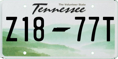 TN license plate Z1877T