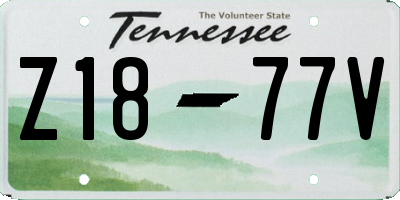 TN license plate Z1877V