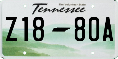 TN license plate Z1880A