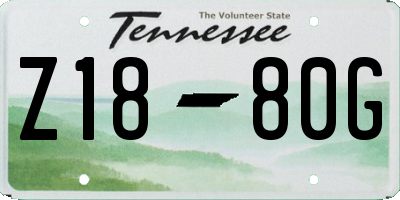 TN license plate Z1880G