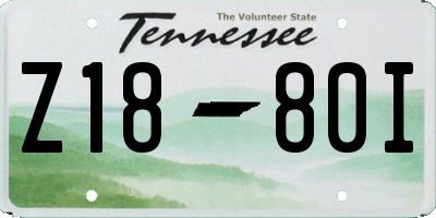 TN license plate Z1880I