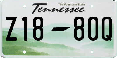 TN license plate Z1880Q