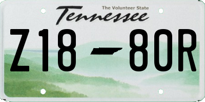 TN license plate Z1880R