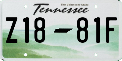 TN license plate Z1881F