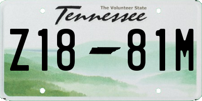 TN license plate Z1881M