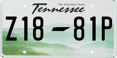 TN license plate Z1881P