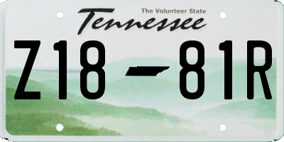 TN license plate Z1881R
